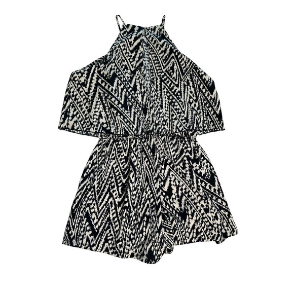 Julie Biliart Sleeveless Spaghetti Strap Romper Keyhole Back Black White Medium - Picture 1 of 7